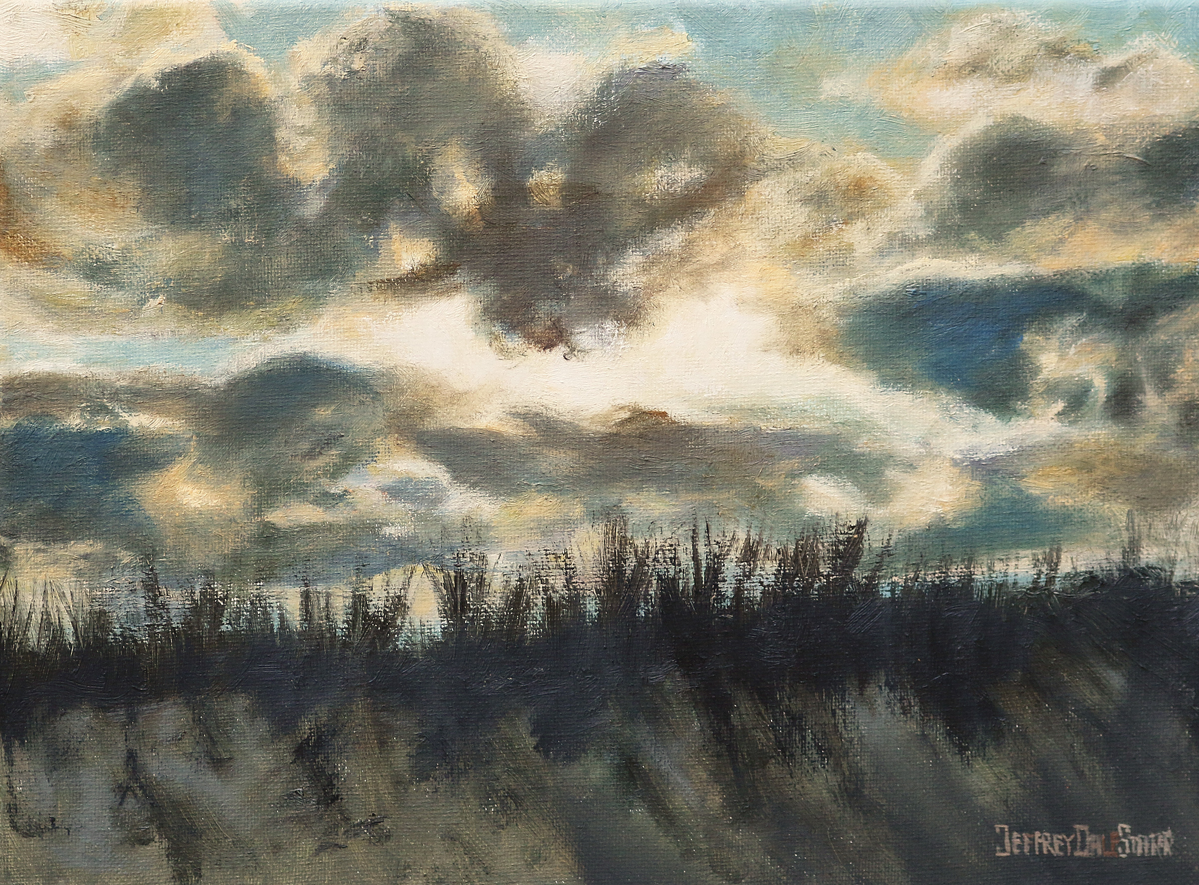 Oil painting "Majestic Sky Over Dowses Beach" by Jeffrey Dale Starr