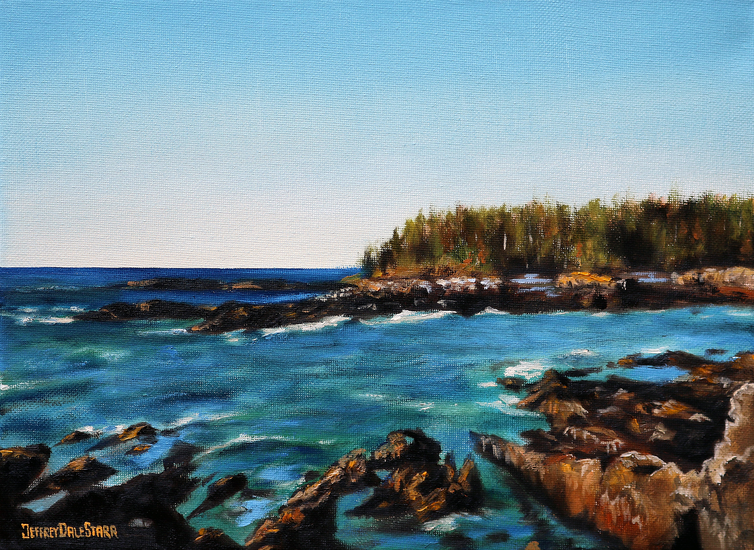Oil painting "Rocky Maine Coastline" by Jeffrey Dale Starr
