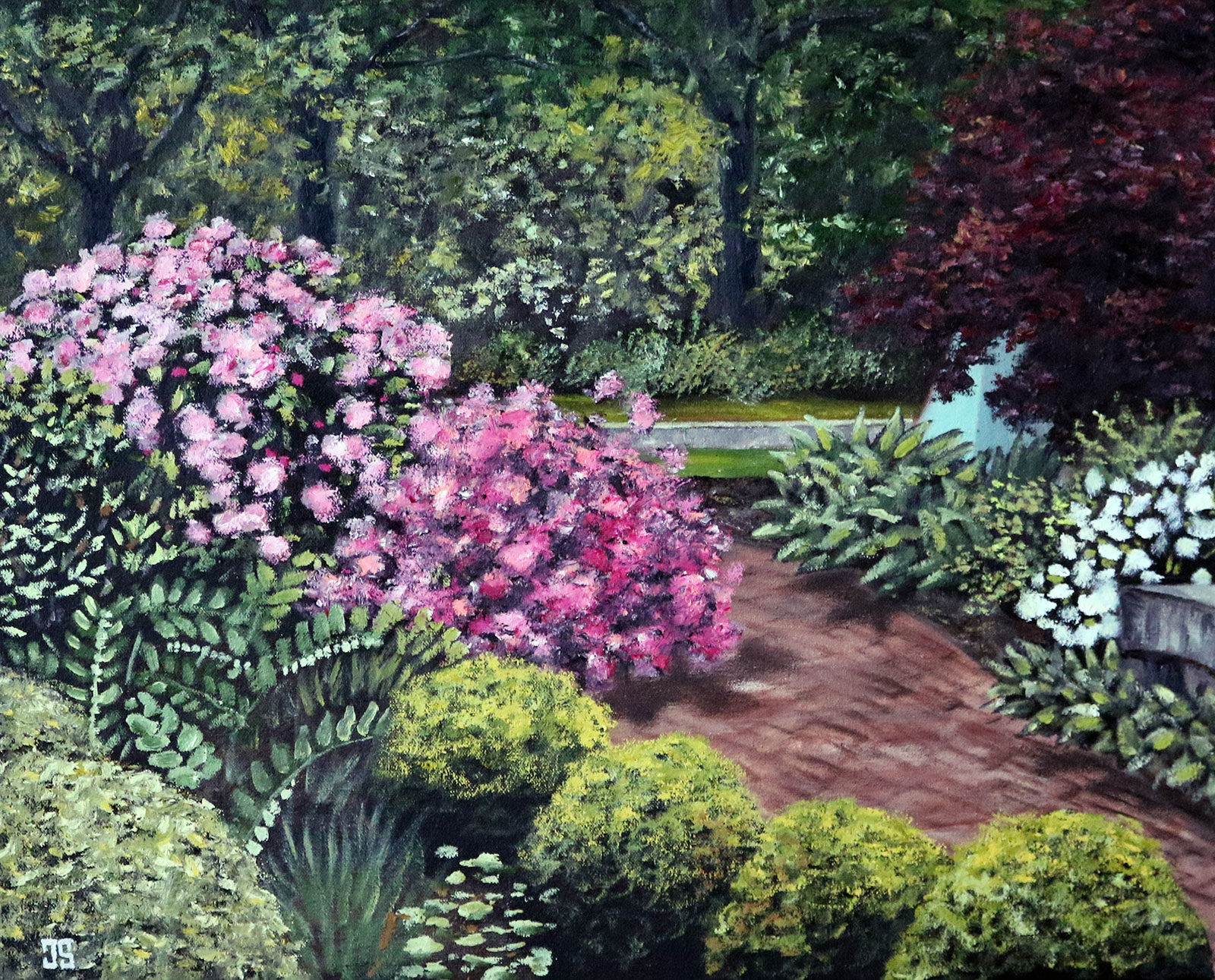 Oil painting "Cape Cod Museum of Art Gardens" by Jeffrey Dale Starr