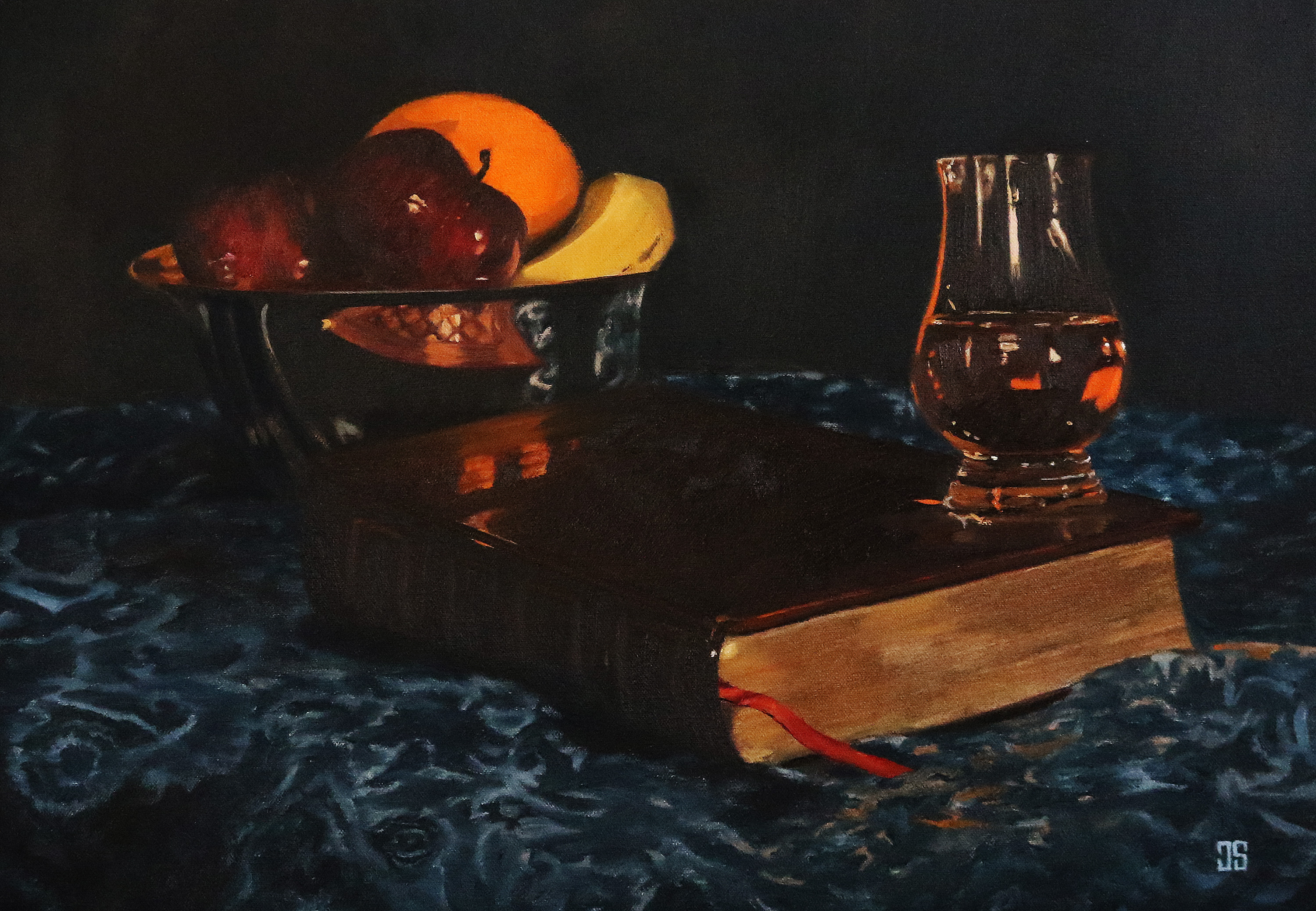 Oil painting "A Lovely Laphroaig Evening" by Jeffrey Dale Starr