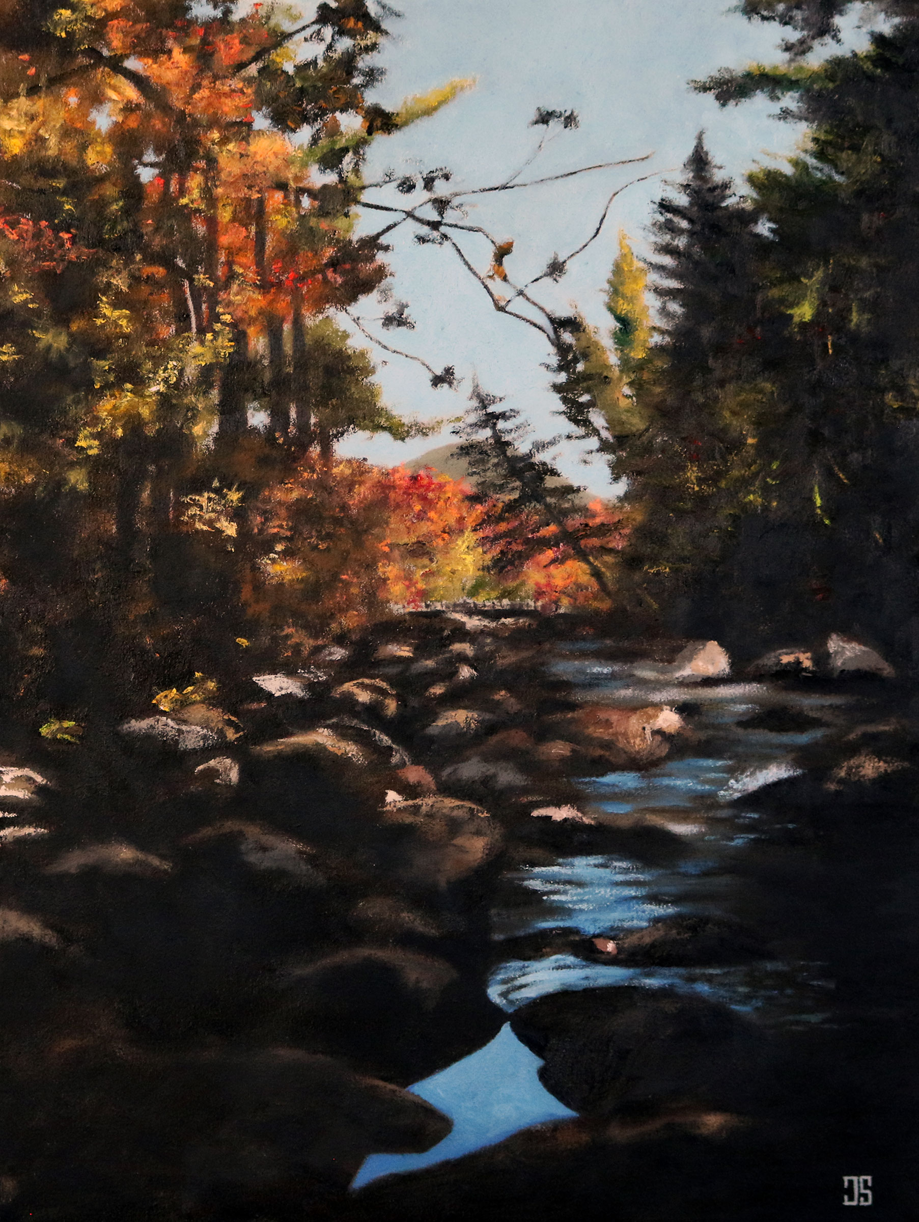 Oil painting "Otter Rocks, White Mountain National Forest, New Hampshire" by Jeffrey Dale Starr
