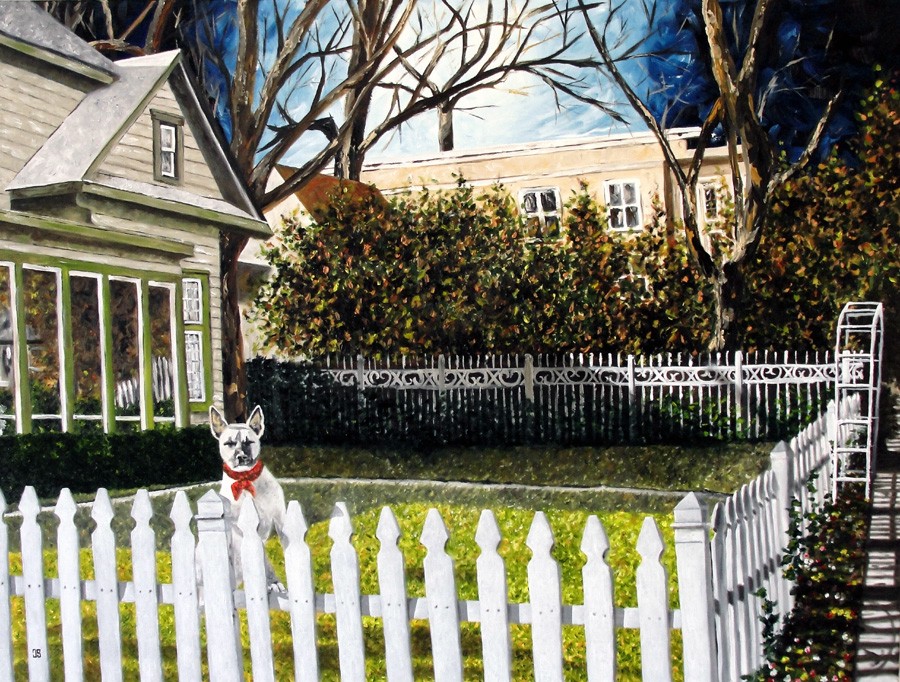 Oil painting "White Dog" by Jeffrey Dale Starr
