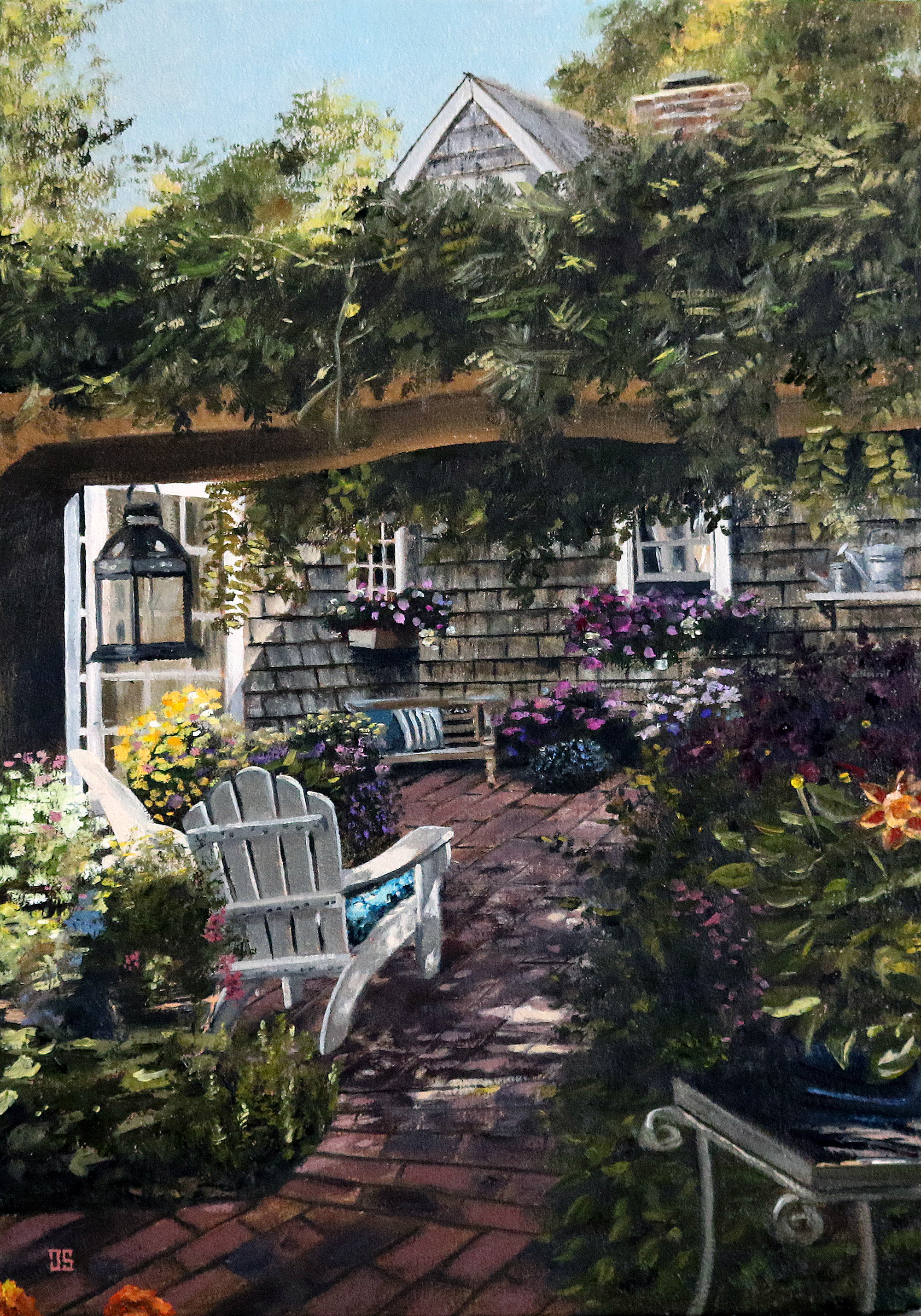 Oil painting "Marc's Backyard" by Jeffrey Dale Starr