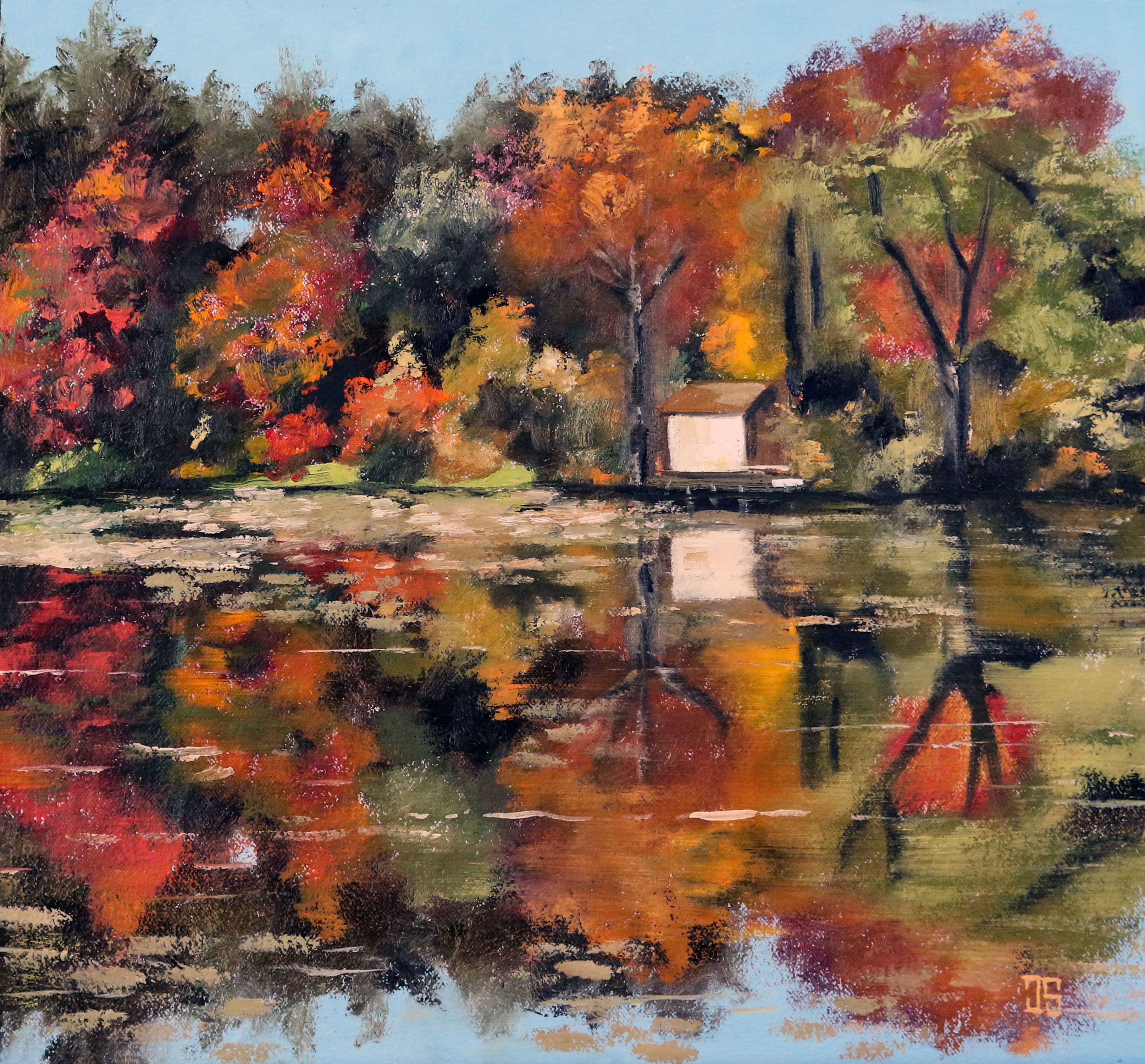 Oil painting "Lake House" by Jeffrey Dale Starr