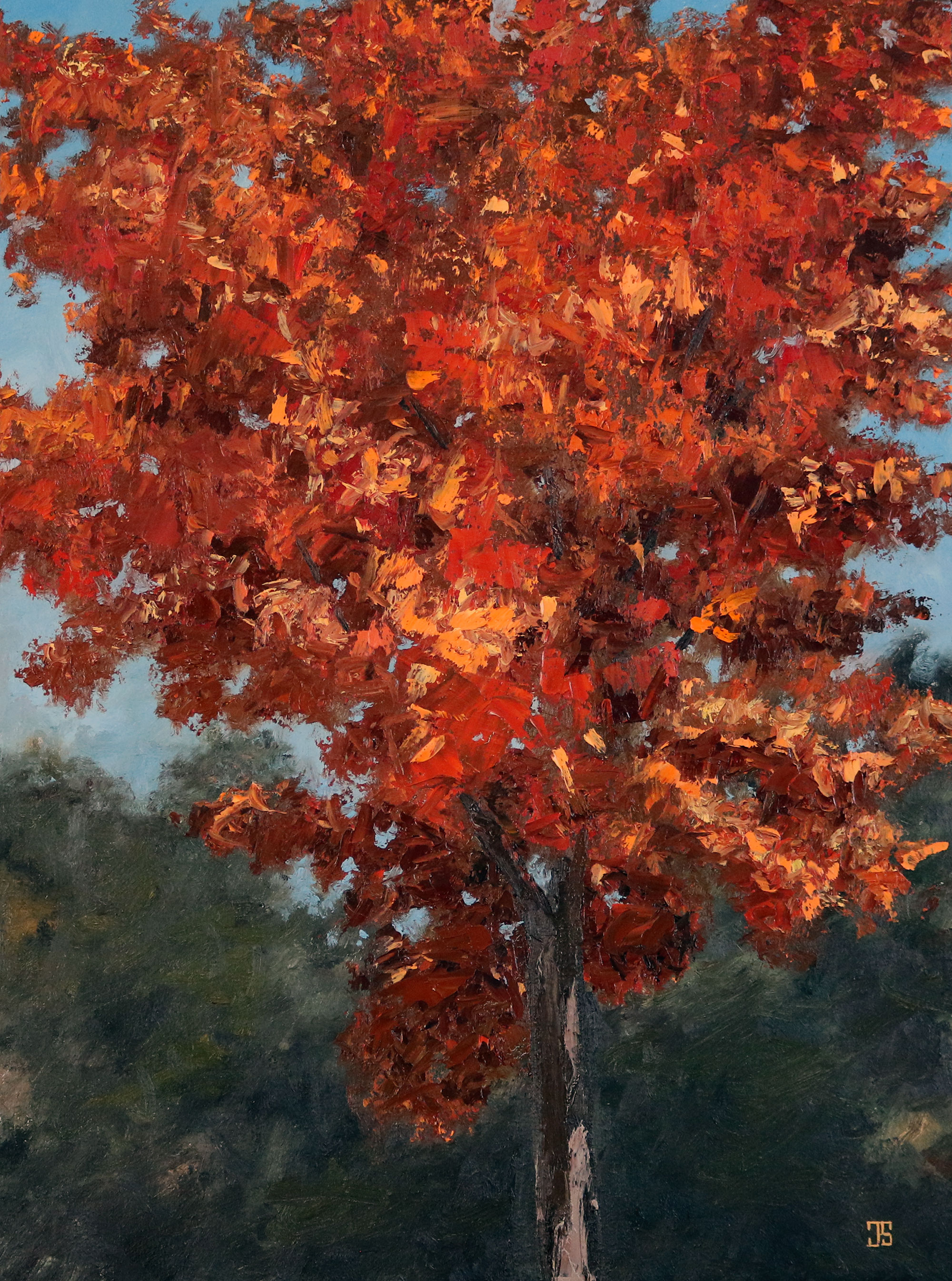 Oil painting "Red Tree" by Jeffrey Dale Starr