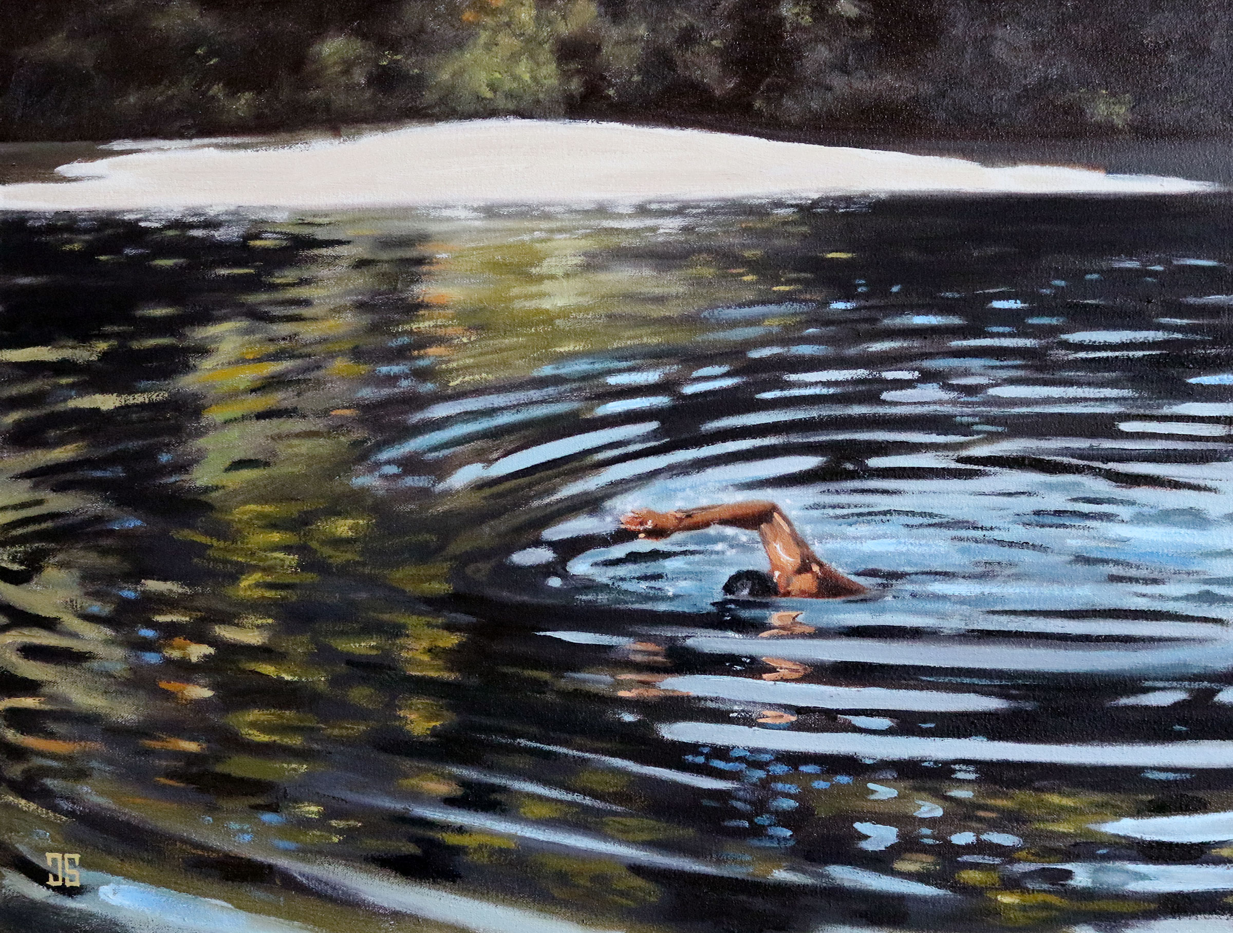 Early Morning Walden Pond Swimmer