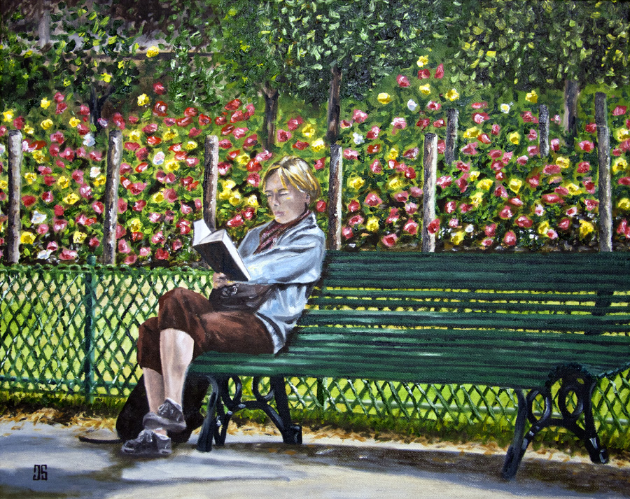 Woman Reading in Parc Monceau, Paris