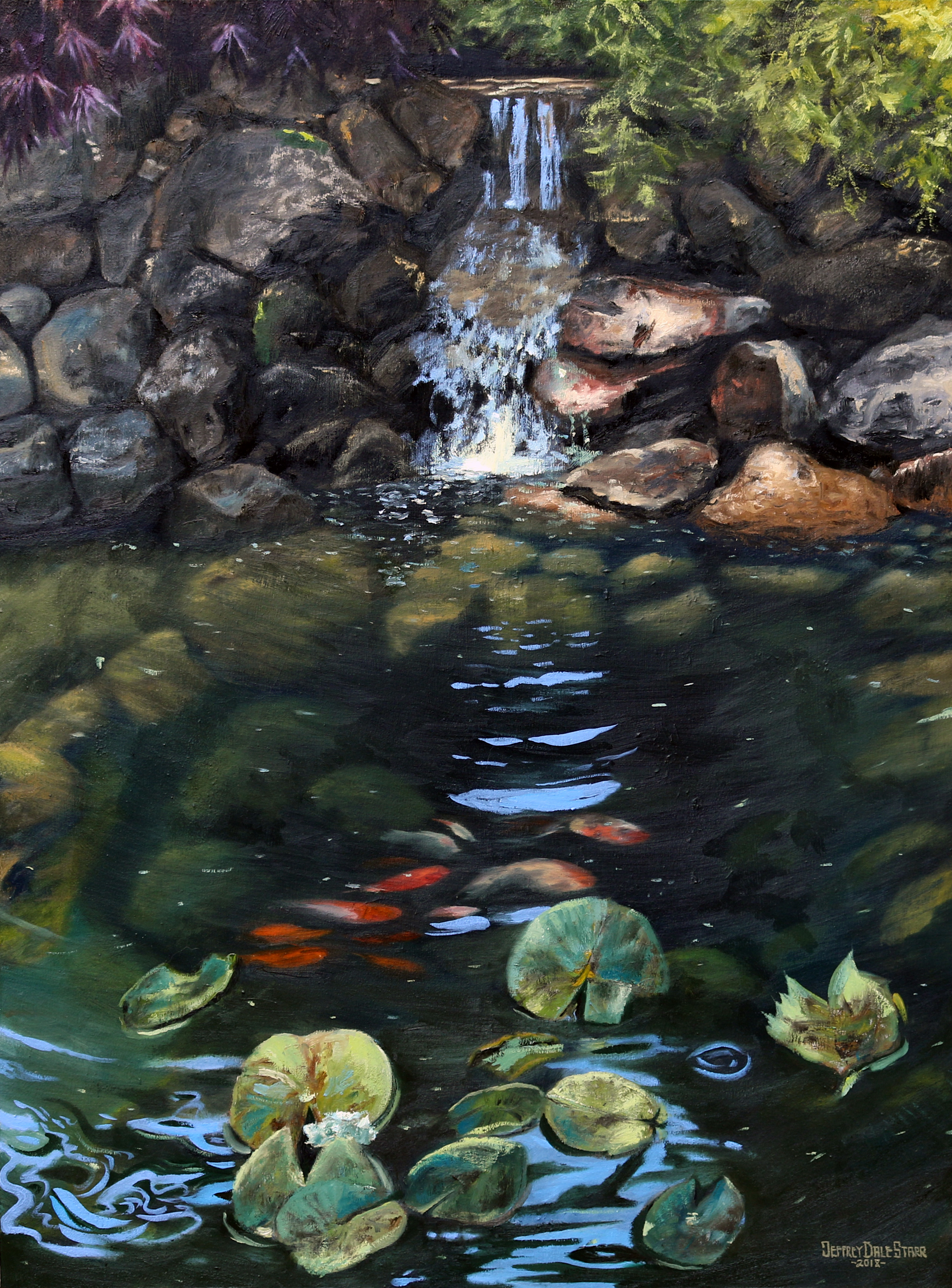 Oil painting "Koi Pond" by Jeffrey Dale Starr