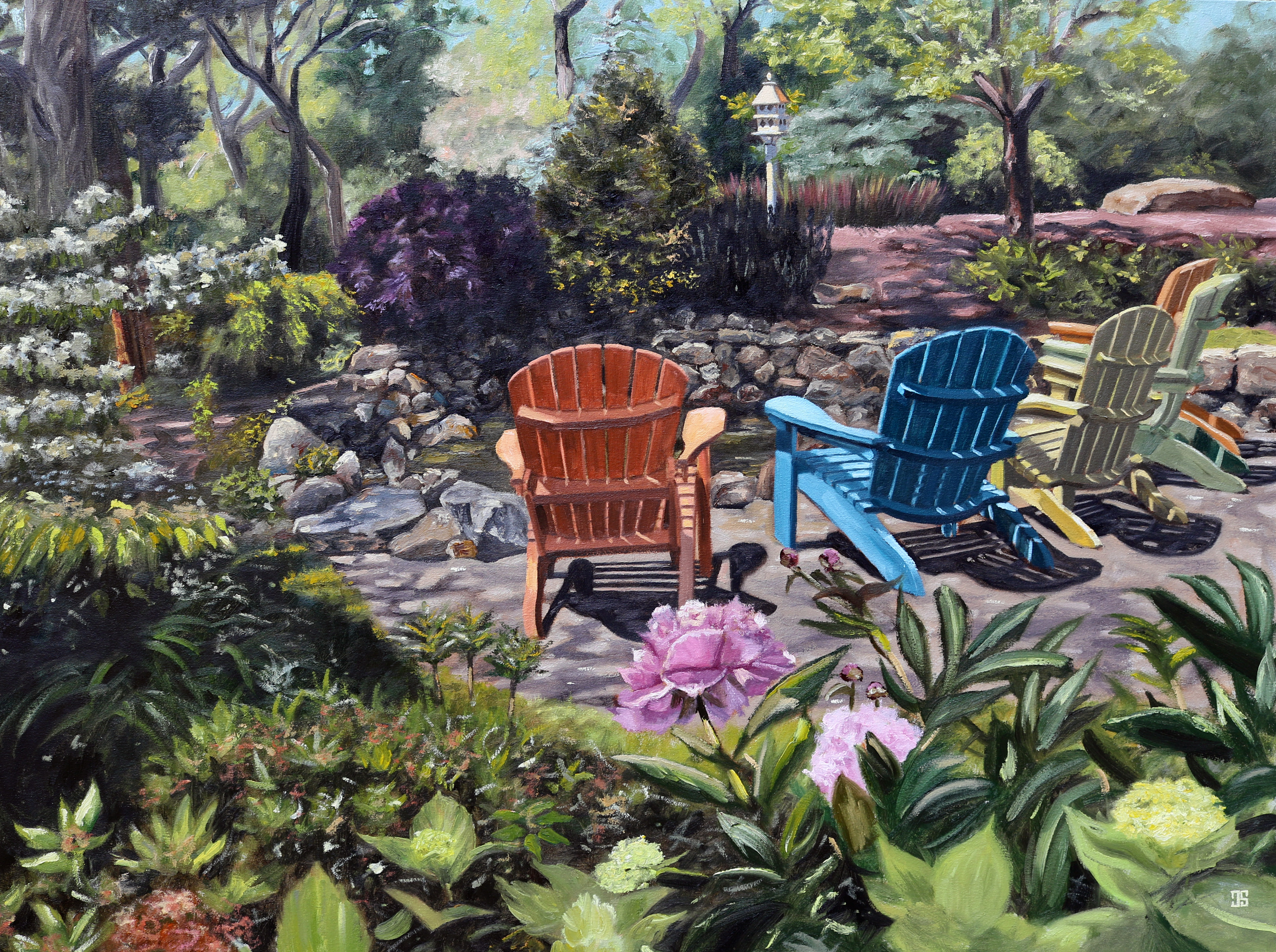 Oil painting "The Garden of Nancy Boccia" by Jeffrey Dale Starr
