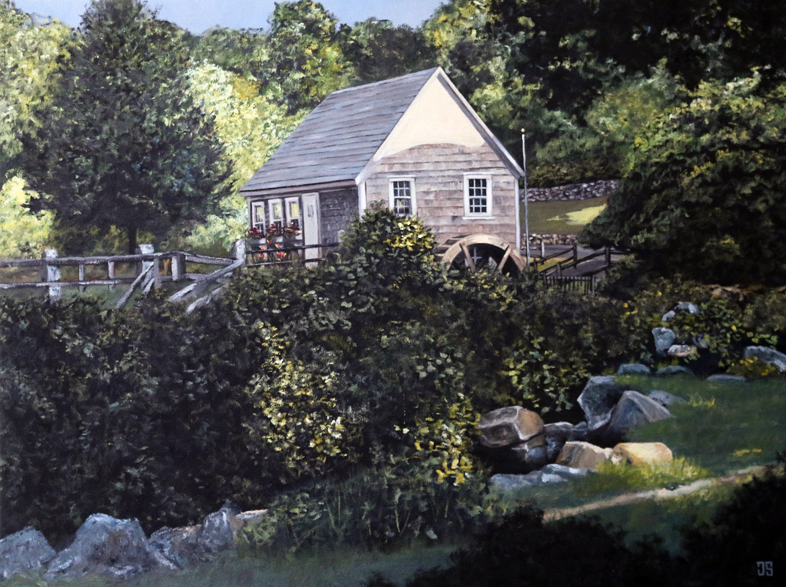 Oil painting "Stony Brook Grist Mill, Brewster" by Jeffrey Dale Starr