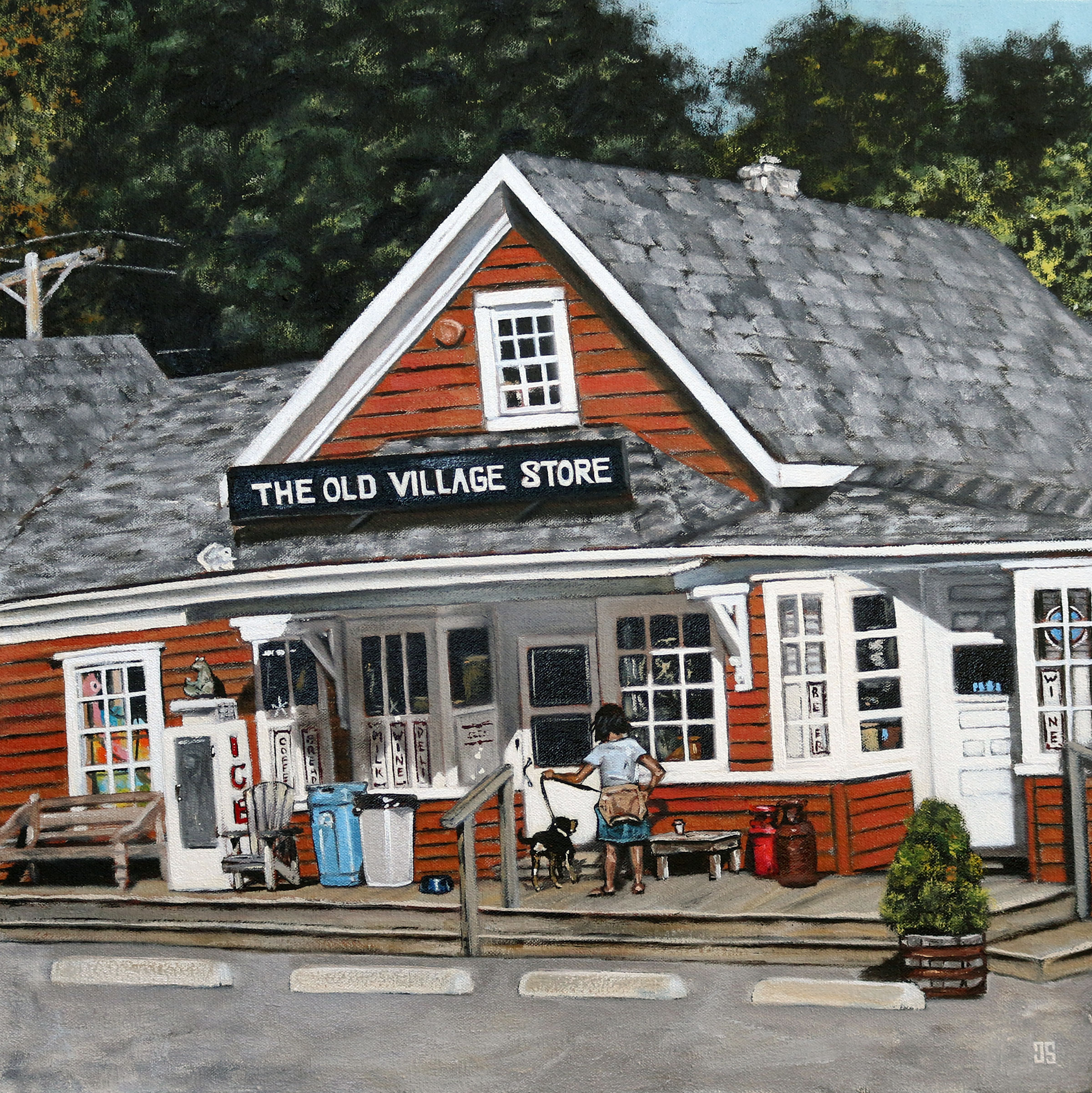 Oil painting "The Old Village Store, West Barnstable" by Jeffrey Dale Starr