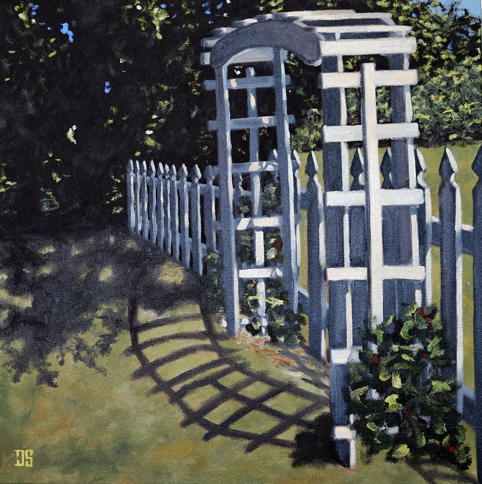 Oil painting "The Side Gate Greets the Sunrise" by Jeffrey Dale Starr