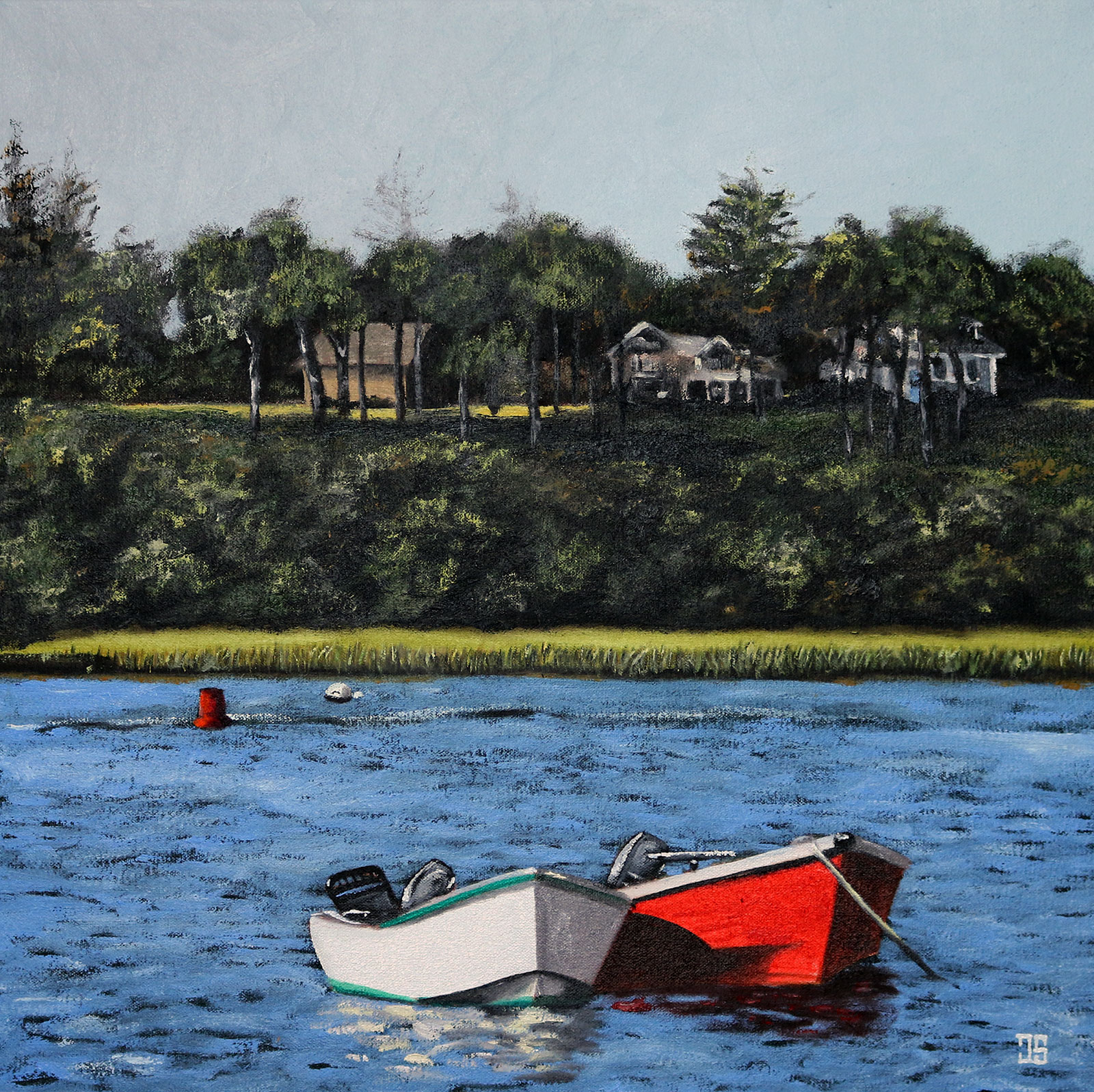 Oil painting "Two Boats in Chatham" by Jeffrey Dale Starr