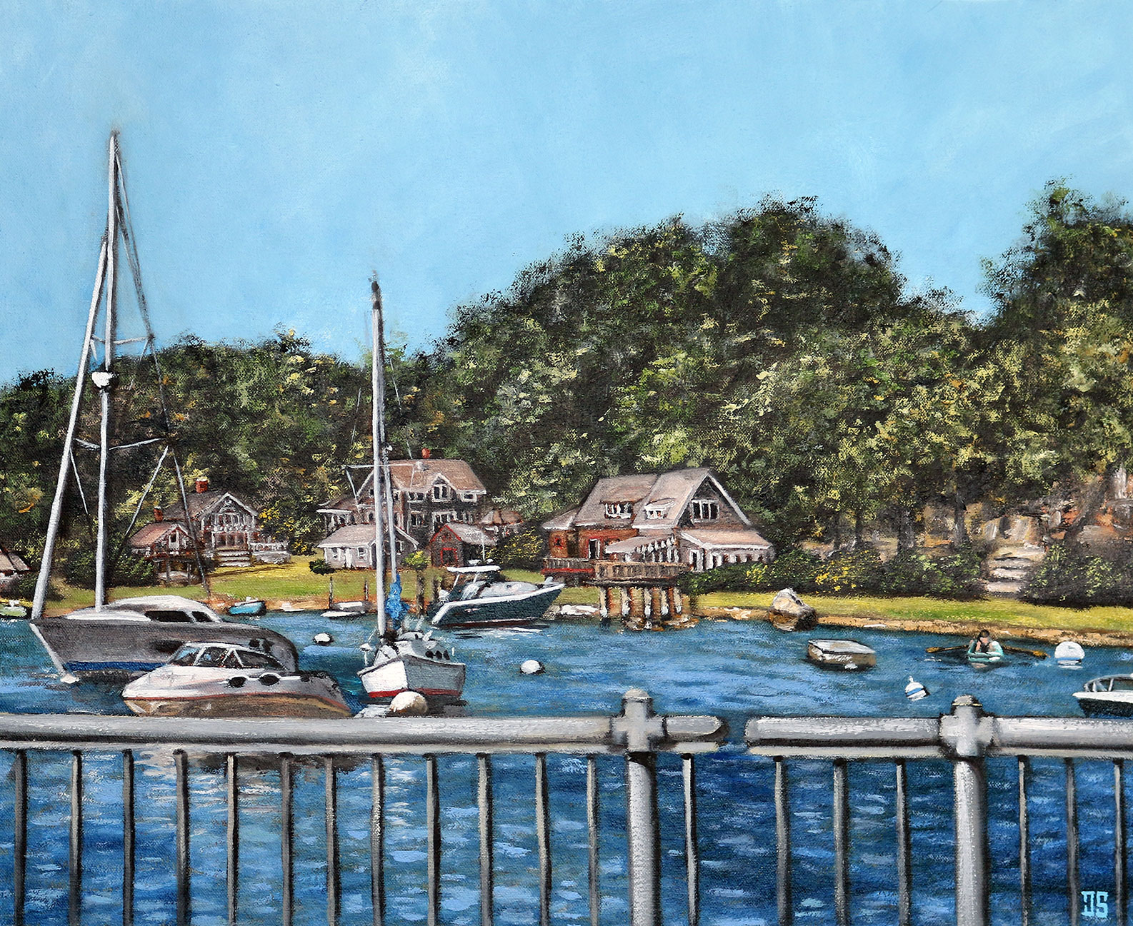 Oil painting "Woods Hole - View from the Bridge" by Jeffrey Dale Starr