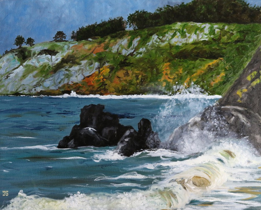 Oil painting "China Beach, San Francisco" by Jeffrey Dale Starr