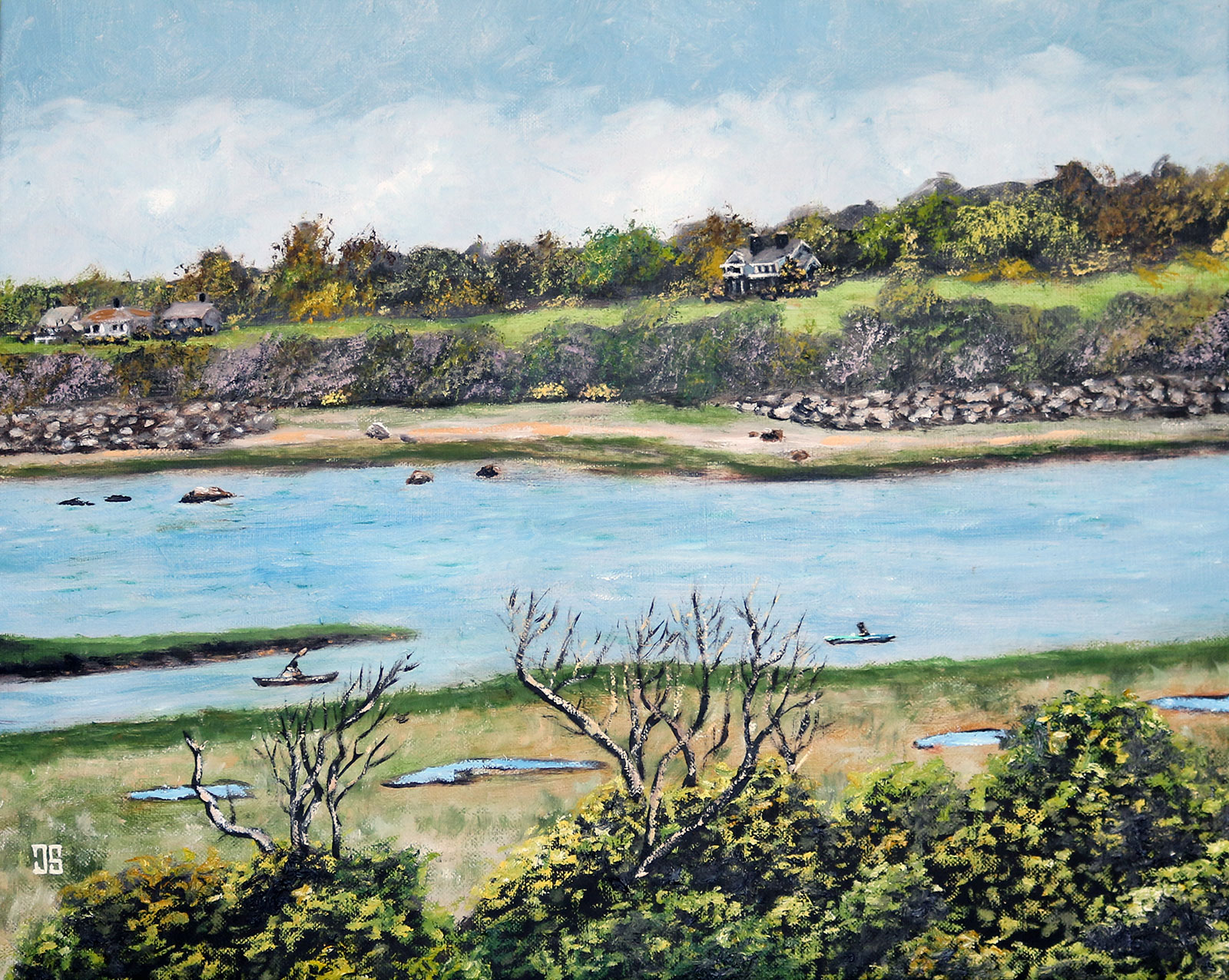 Oil painting "Kayakers in Eastham" by Jeffrey Dale Starr
